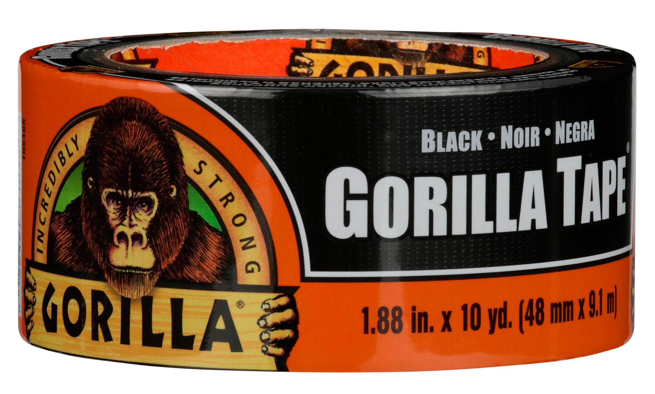 Gorilla Glue Black Gorilla Tape, 1.88 Inches x 10 Yards, Black, Item Number 2103220